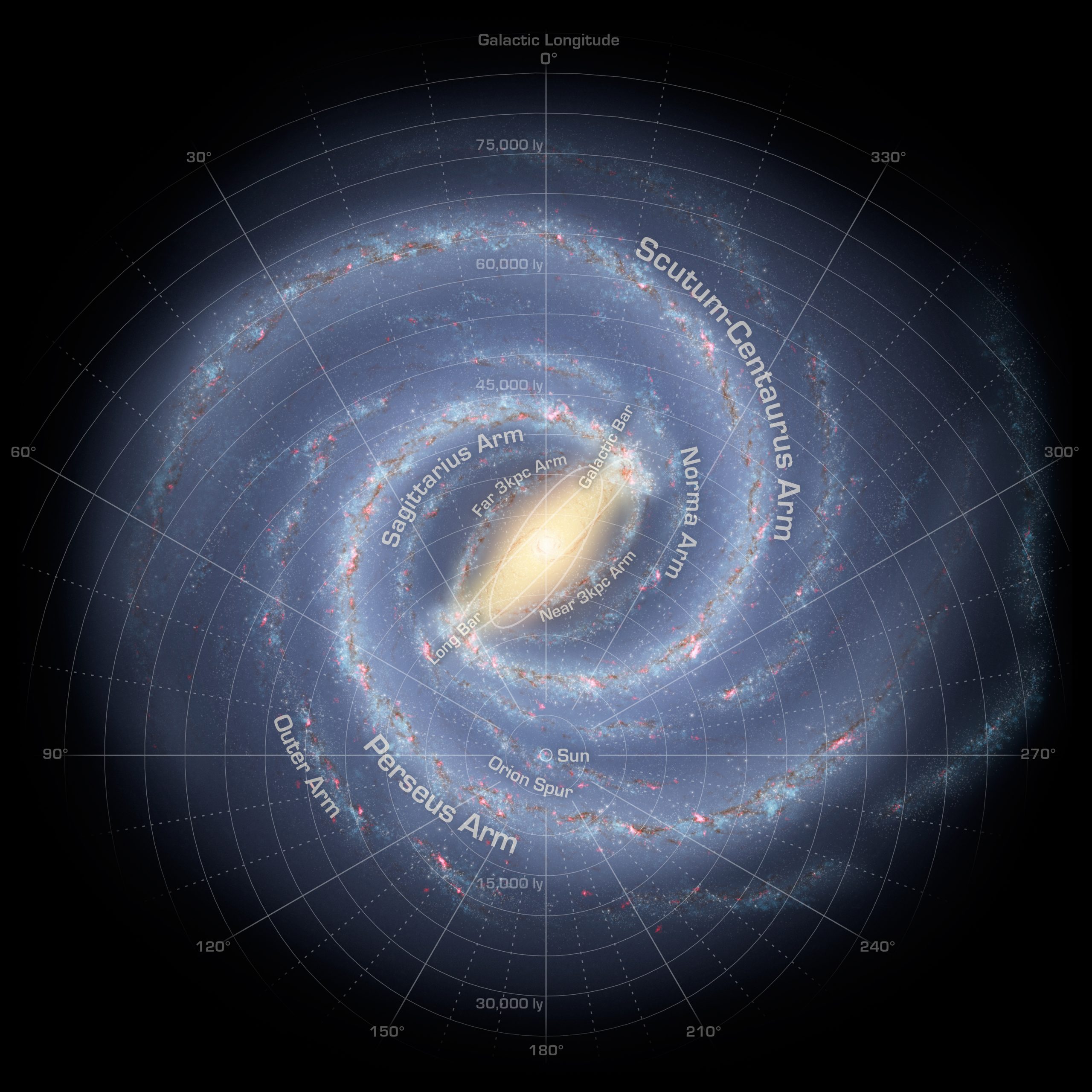 Droga Mleczna, nasza galaktyka. Wizualizacja
